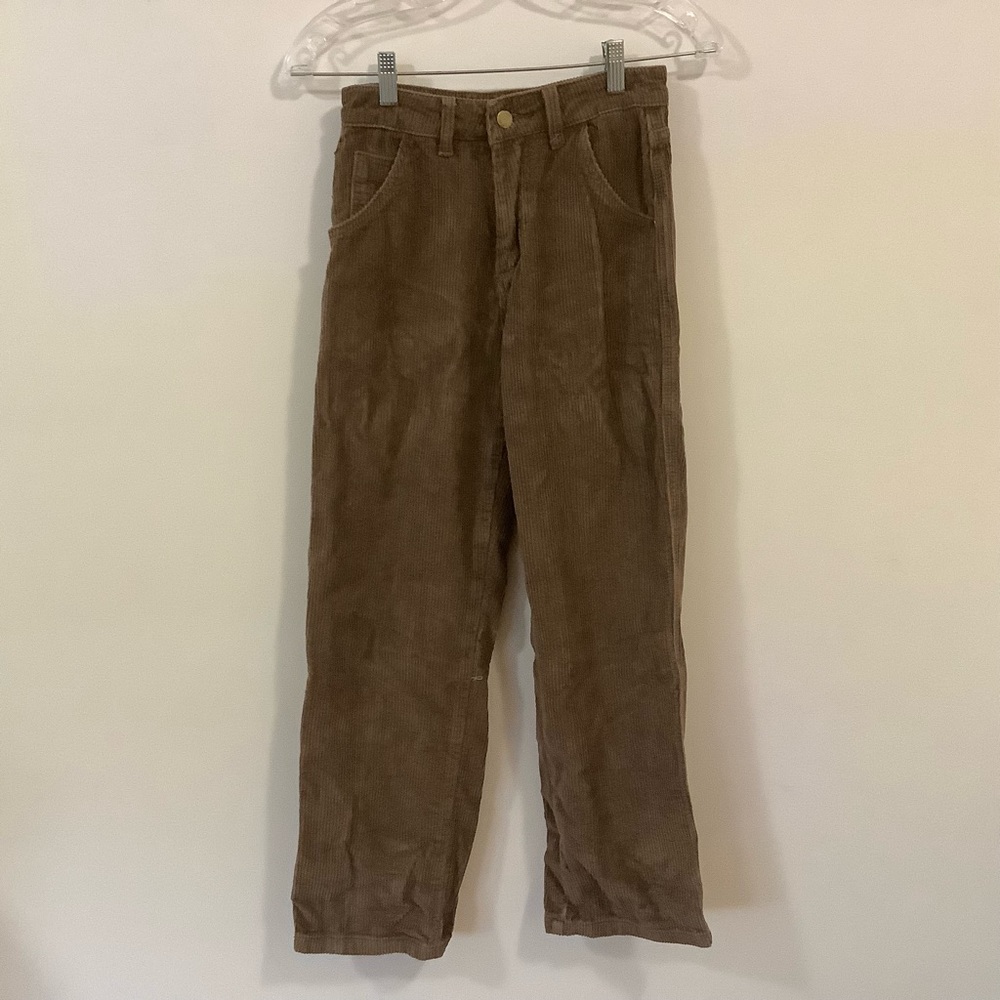 Corduroy Straight Leg High Waist / Waisted Pants